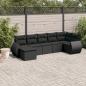 Preview: ARDEBO.de - 7-tlg. Garten-Sofagarnitur mit Kissen Schwarz Poly Rattan