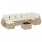 Preview: 8-tlg. Garten-Sofagarnitur mit Kissen Beige Poly Rattan