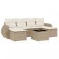 Preview: 7-tlg. Garten-Sofagarnitur mit Kissen Beige Poly Rattan