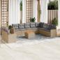 Preview: ARDEBO.de - 11-tlg. Garten-Sofagarnitur mit Kissen Beige Poly Rattan