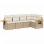 Preview: 5-tlg. Garten-Sofagarnitur mit Kissen Beige Poly Rattan