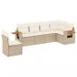 Preview: 6-tlg. Garten-Sofagarnitur mit Kissen Beige Poly Rattan