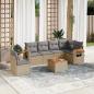 Preview: ARDEBO.de - 7-tlg. Garten-Sofagarnitur mit Kissen Beige Poly Rattan