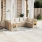 Preview: ARDEBO.de - 9-tlg. Garten-Sofagarnitur mit Kissen Beige Poly Rattan