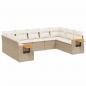 Preview: 9-tlg. Garten-Sofagarnitur mit Kissen Beige Poly Rattan