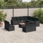 Preview: ARDEBO.de - 12-tlg. Garten-Sofagarnitur mit Kissen Schwarz Poly Rattan