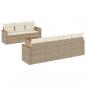 Preview: 8-tlg. Garten-Sofagarnitur mit Kissen Beige Poly Rattan