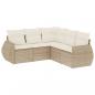 Preview: 5-tlg. Garten-Sofagarnitur mit Kissen Beige Poly Rattan