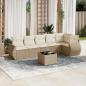 Preview: ARDEBO.de - 7-tlg. Garten-Sofagarnitur mit Kissen Beige Poly Rattan