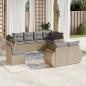 Preview: ARDEBO.de - 8-tlg. Garten-Sofagarnitur mit Kissen Beige Poly Rattan