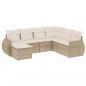 Preview: 7-tlg. Garten-Sofagarnitur mit Kissen Beige Poly Rattan