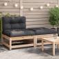 Preview: ARDEBO.de - Gartensofa ohne Armlehnen mit Kissen und Hocker