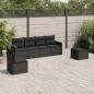 Preview: ARDEBO.de - 6-tlg. Garten-Sofagarnitur mit Kissen Schwarz Poly Rattan