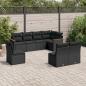 Preview: ARDEBO.de - 8-tlg. Garten-Sofagarnitur mit Kissen Schwarz Poly Rattan