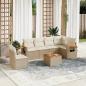 Preview: ARDEBO.de - 7-tlg. Garten-Sofagarnitur mit Kissen Beige Poly Rattan