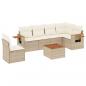 Preview: 7-tlg. Garten-Sofagarnitur mit Kissen Beige Poly Rattan