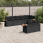 Preview: ARDEBO.de - 8-tlg. Garten-Sofagarnitur mit Kissen Schwarz Poly Rattan