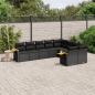 Preview: ARDEBO.de - 9-tlg. Garten-Sofagarnitur mit Kissen Schwarz Poly Rattan