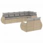 Preview: 8-tlg. Garten-Sofagarnitur mit Kissen Beige Poly Rattan