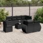 Preview: ARDEBO.de - 9-tlg. Garten-Sofagarnitur mit Kissen Schwarz Poly Rattan