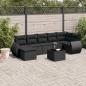 Preview: ARDEBO.de - 8-tlg. Garten-Sofagarnitur mit Kissen Schwarz Poly Rattan