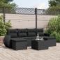 Preview: ARDEBO.de - 7-tlg. Garten-Sofagarnitur mit Kissen Schwarz Poly Rattan