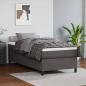 Preview: ARDEBO.de - Boxspringbett mit Matratze Grau 90x200 cm Kunstleder