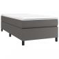 Preview: Boxspringbett mit Matratze Grau 100x200 cm Kunstleder