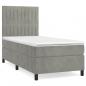 Preview: Boxspringbett mit Matratze Hellgrau 100x200 cm Samt