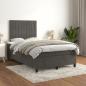 Preview: ARDEBO.de - Boxspringbett mit Matratze Dunkelgrau 120x200 cm Samt