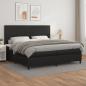 Preview: ARDEBO.de - Boxspringbett mit Matratze Schwarz 200x200 cm Kunstleder