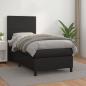 Preview: ARDEBO.de - Boxspringbett mit Matratze Schwarz 80x200 cm Kunstleder