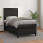 Preview: ARDEBO.de - Boxspringbett mit Matratze Schwarz 90x190 cm Kunstleder