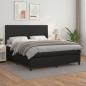 Preview: ARDEBO.de - Boxspringbett mit Matratze Schwarz 160x200 cm Kunstleder