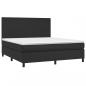 Preview: Boxspringbett mit Matratze Schwarz 160x200 cm Kunstleder