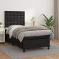 Preview: ARDEBO.de - Boxspringbett mit Matratze Schwarz 90x190 cm Kunstleder