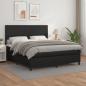 Preview: ARDEBO.de - Boxspringbett mit Matratze Schwarz 180x200 cm Kunstleder