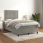 Preview: ARDEBO.de - Boxspringbett mit Matratze Hellgrau 120x200 cm Samt 