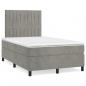 Preview: Boxspringbett mit Matratze Hellgrau 120x200 cm Samt 