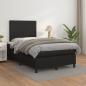 Preview: ARDEBO.de - Boxspringbett mit Matratze Schwarz 120x200 cm Kunstleder