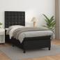 Preview: ARDEBO.de - Boxspringbett mit Matratze Schwarz 90x200 cm Kunstleder