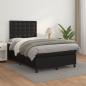 Preview: ARDEBO.de - Boxspringbett mit Matratze Schwarz 120x200 cm Kunstleder