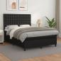 Preview: ARDEBO.de - Boxspringbett mit Matratze Schwarz 140x190 cm Kunstleder