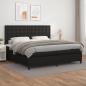 Preview: ARDEBO.de - Boxspringbett mit Matratze Schwarz 200x200 cm Kunstleder