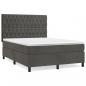 Preview: Boxspringbett mit Matratze Dunkelgrau 140x190 cm Samt