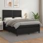 Preview: ARDEBO.de - Boxspringbett mit Matratze Schwarz 140x190 cm Kunstleder