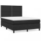 Preview: Boxspringbett mit Matratze Schwarz 140x190 cm Kunstleder