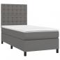 Preview: Boxspringbett mit Matratze Grau 90x200 cm Kunstleder