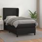 Preview: ARDEBO.de - Boxspringbett mit Matratze Schwarz 80x200 cm Kunstleder