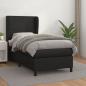 Preview: ARDEBO.de - Boxspringbett mit Matratze Schwarz 90x190 cm Kunstleder